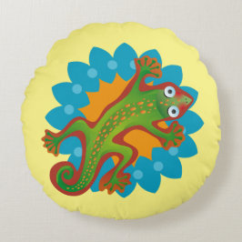 Lindo lagarto verde rund kudde