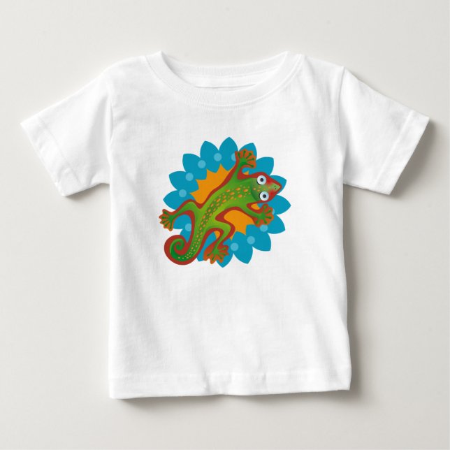 Lindo lagarto verde t shirt (Framsida)