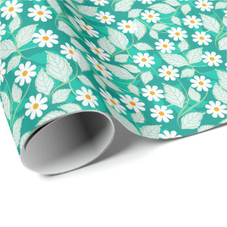 Lindos diseño de flores blancas y hojas presentpapper