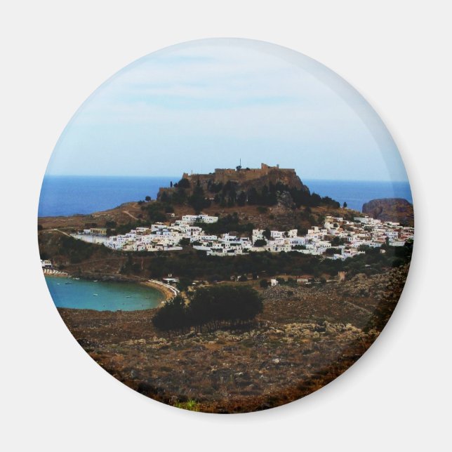 Lindos, Rhodes, Grekland Magnet (Framsidan)