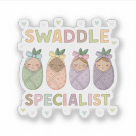 Lindrande specialist Pastell Baby Illustration Klistermärken