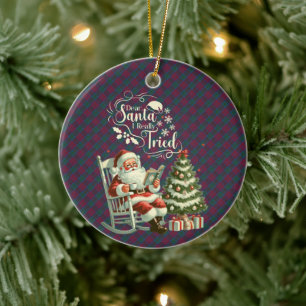 Lindsay Ancien Scottish Tartan Jul Julgransprydnad Keramik