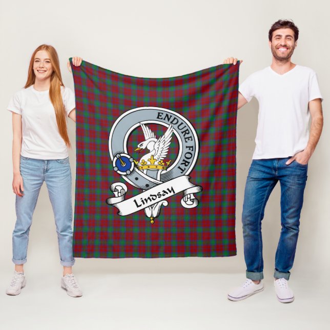 Lindsay Klan Badge Tartan Play Fleecefilt (På plats)