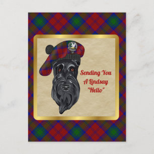 Lindsay Klan Badge & Tartan Postcard Vykort