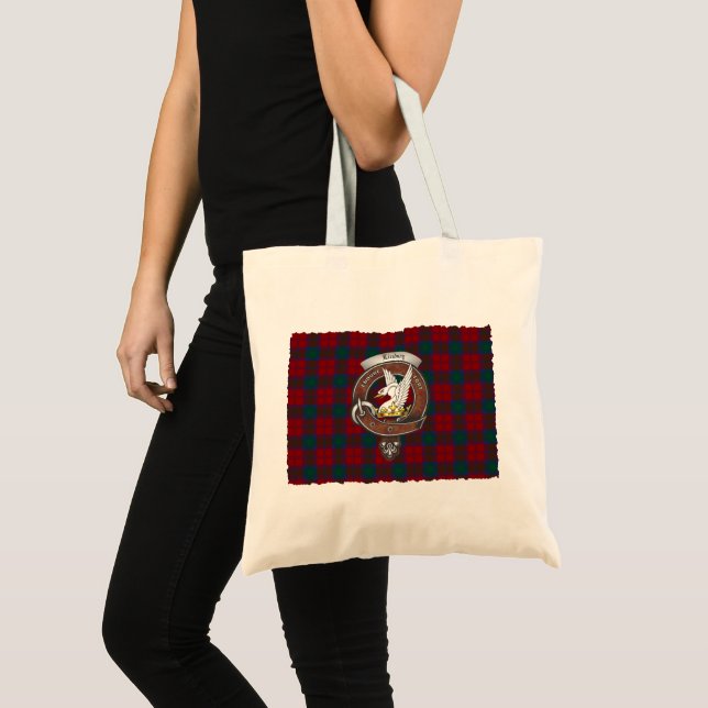 Lindsay Klan Badge Tartan Tote Tygkasse (Framsida (produkt))