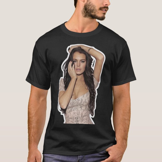 Lindsay Lohan - Celebrity (Oil Paint Art) Classic  T Shirt (Framsida)
