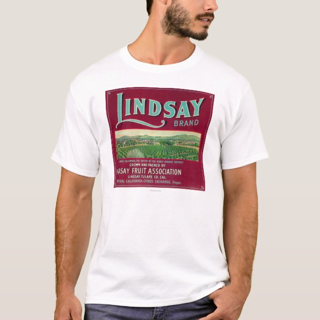 Lindsay orange LabelLindsay, CA Tee Shirt (Framsida)