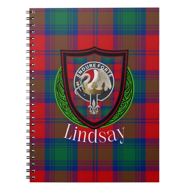 Lindsay Scottish Clan Tartan & Crest Anteckningsbok (Framsidan)