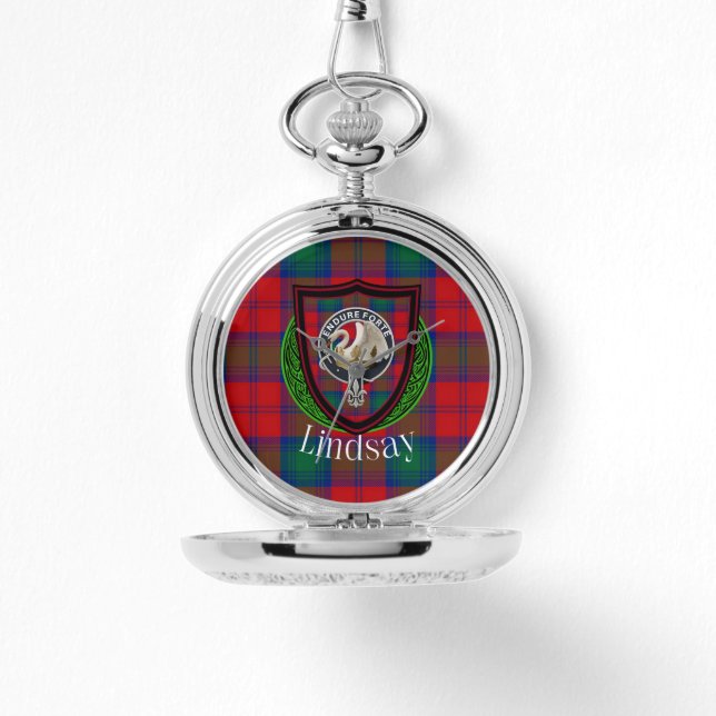 Lindsay Scottish Clan Tartan & Crest Armbandsur (Framsida)