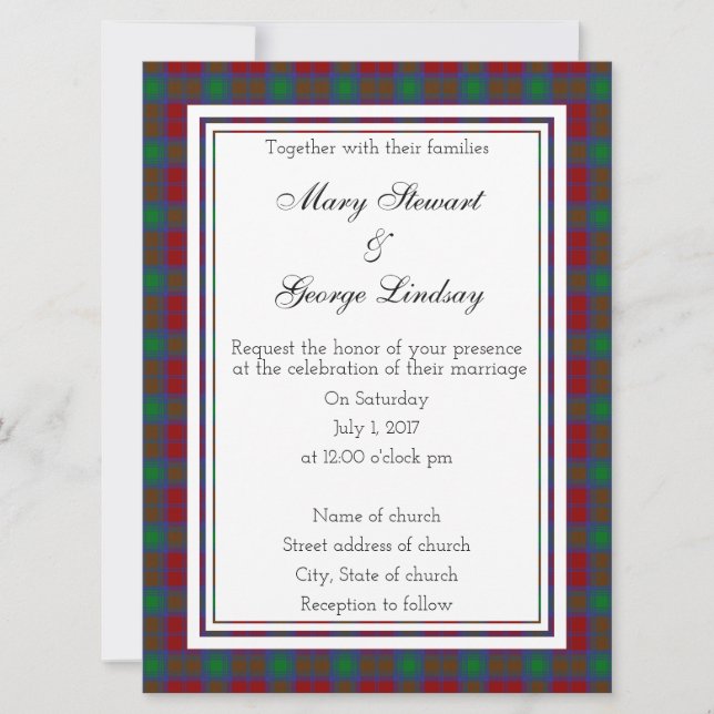 Lindsay Scottish Wedding Investigation Inbjudningar (Framsida)