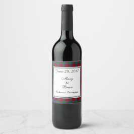 Lindsay Scottish Wedding Wine Label Vinflaska Etikett