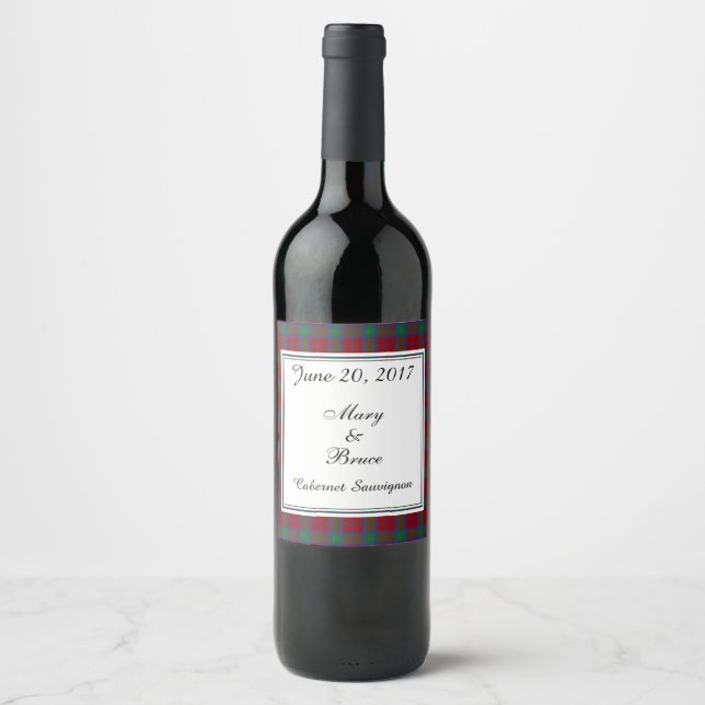 Lindsay Scottish Wedding Wine Label Vinflaska Etikett (Framsida)