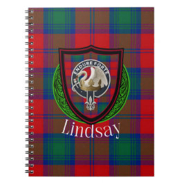 Lindsay skotska klan tartan & vapen anteckningsbok
