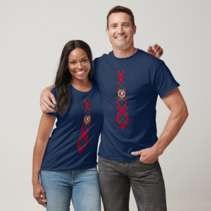 Lindsay skotskt märke & Tartan slips T Shirt