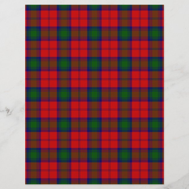 Lindsay tartan Red grönt plaid (Framsida)