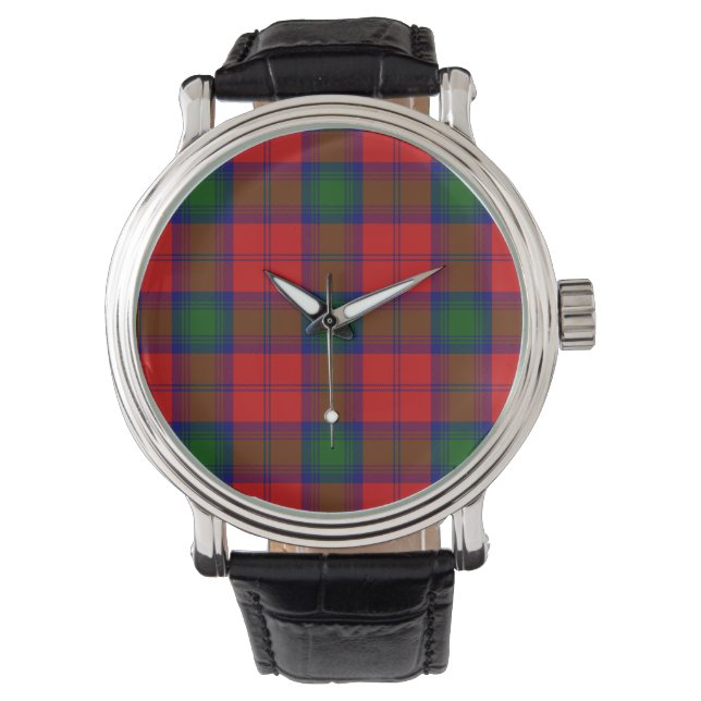 Lindsay tartan Red grönt plaid Armbandsur (Framsida)