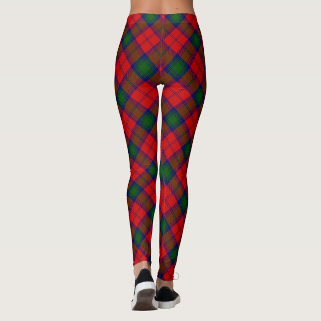 Lindsay tartan Red grönt plaid Leggings (Baksida)