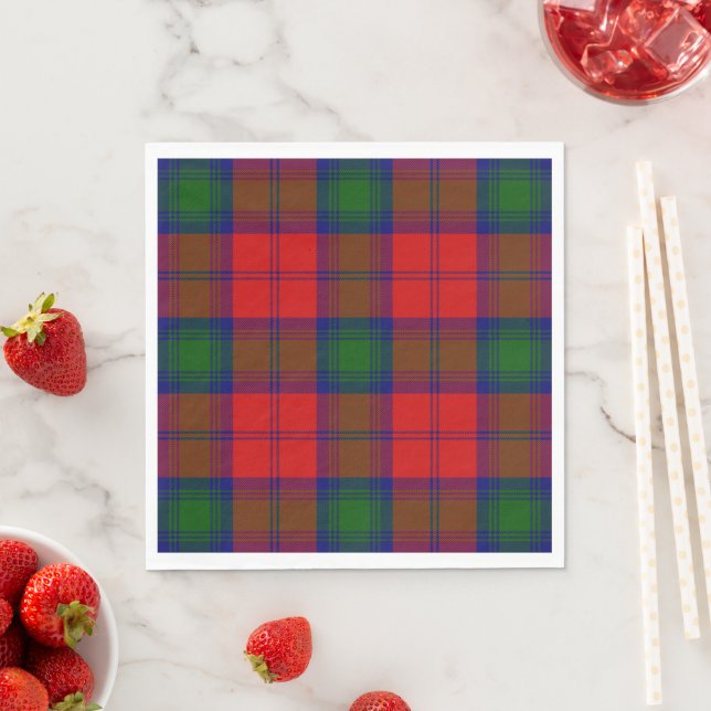 Lindsay tartan Red grönt plaid Pappersservett (Insitu)