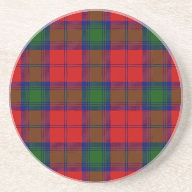 Lindsay tartan Red grönt plaid Underlägg Sandsten (Framsidan)