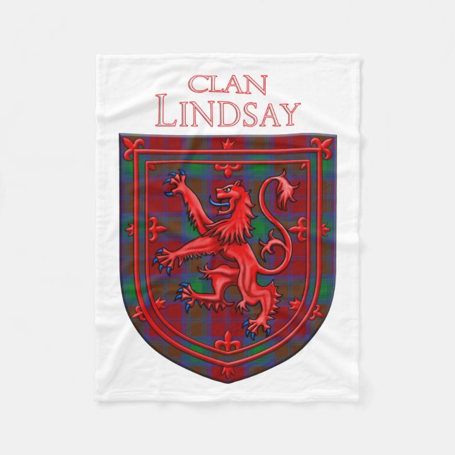Lindsay Tartan Scottish Play Lejon Rampant Fleecefilt (Framsidan)