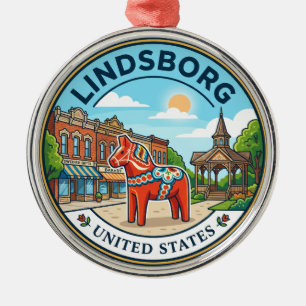 Lindsborg Kansas Julgransprydnad Metall