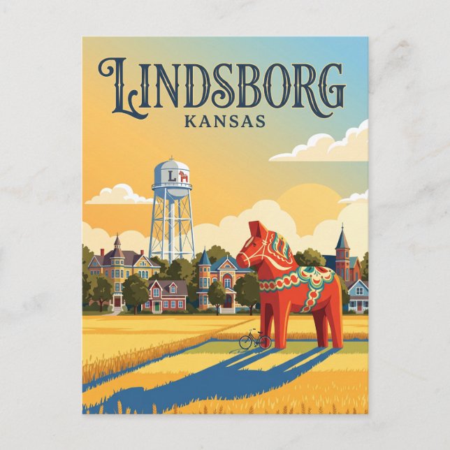 Lindsborg Kansas Vykort (Framsida)