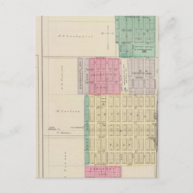 Lindsborg, Kung City, Roxbury, Kansas Vykort (Framsida)