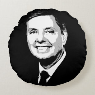 Lindsey Graham ansikte Rund Kudde