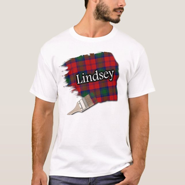 Lindsey klanLindsay målar den skotska tartanen T Shirt (Framsida)