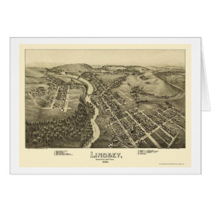 Lindsey panorama- karta för PA - 1895 Hälsningskort
