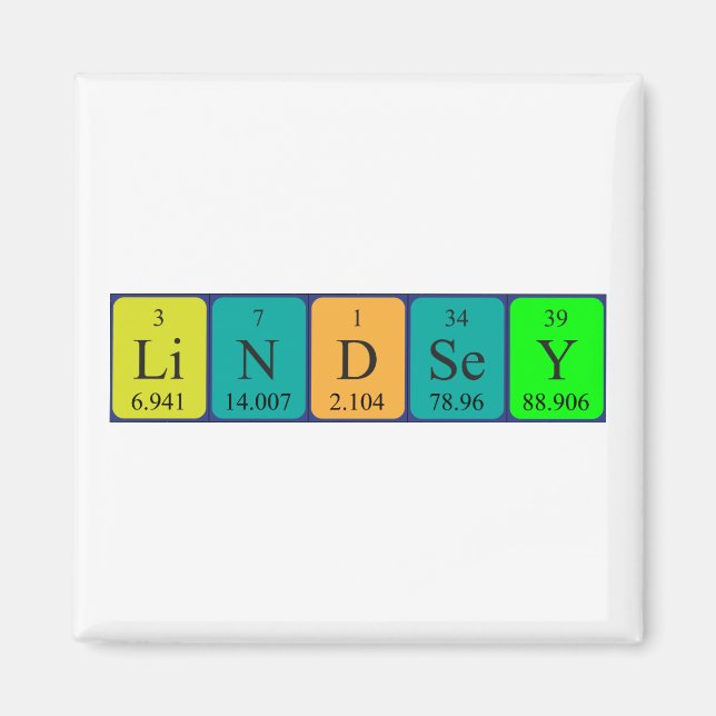 Lindsey Perisey bord namn magnet (Framsidan)