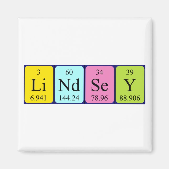 Lindsey Perisey bord namn magnet (Framsidan)