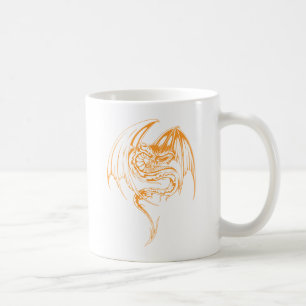 Lindwormdrake är fantasifulla mytologiska varelser kaffemugg