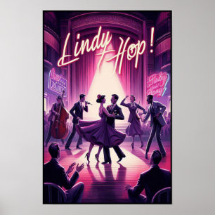 Lindy Skutt Dance Hall Vintage affisch