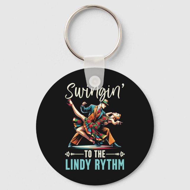 Lindy Skutt Dancer Swinging Dancing Partner Swing  Nyckelring (Framsida)