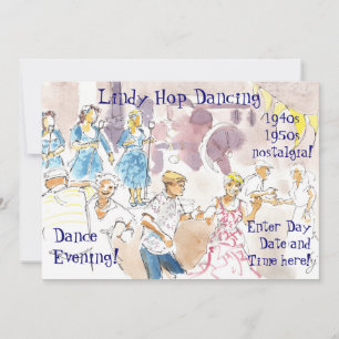 Lindy Skutt Swing Dancing Inbjudningar