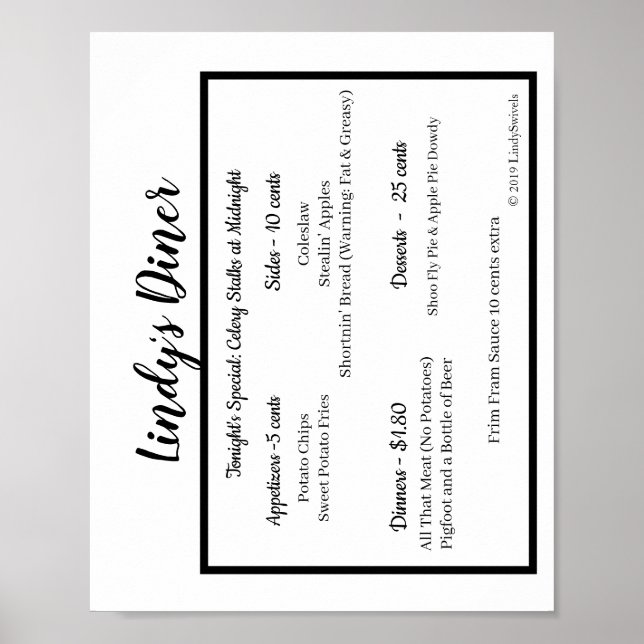 Lindys Middag Poster (Framsidan)