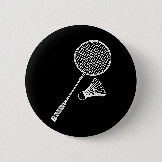 Line Art Badminton Player Shuttle Badmintoner Knapp (Framsida)
