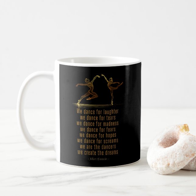 Line Art Ballet dancers and dance dikt by Einstein Kaffemugg (Med munk)