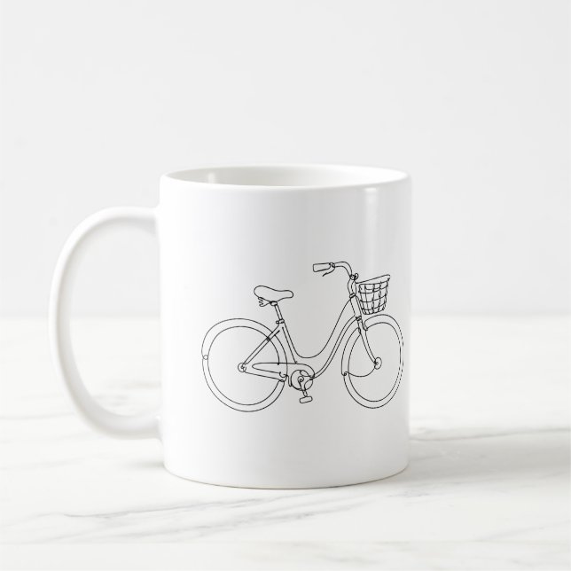 Line Art Bicycle Mug Kaffemugg (Vänster)