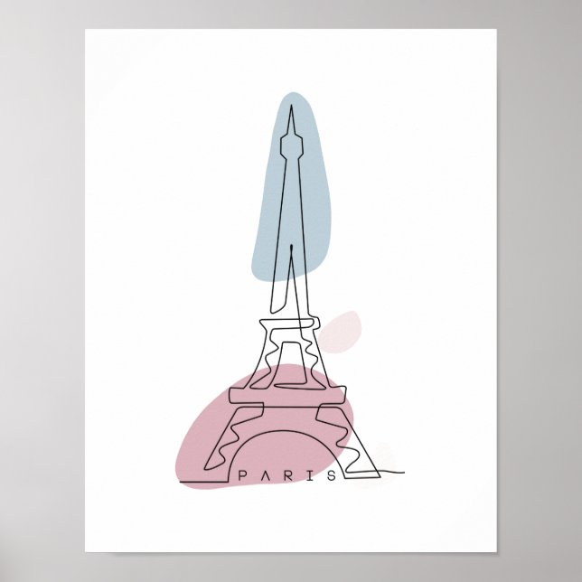 Line Art Eiffel Torn Poster (Framsidan)