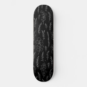 Line Art Eucalyptus Mönster Mini Skateboard Bräda 18,5 Cm