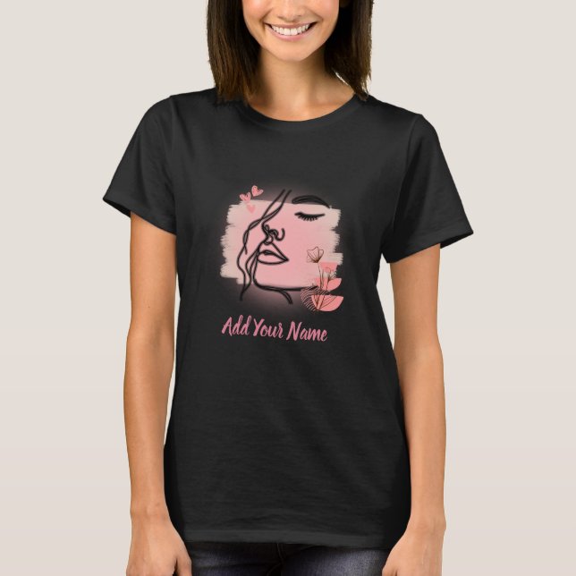 Line art Face Tshirt T Shirt (Framsida)