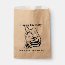 LIne Art Funny Cat 2 på Personligen Bag