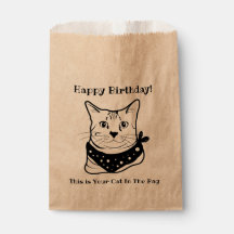 LIne Art Funny Cat 3 på Personligen Bag