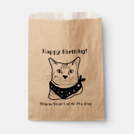 LIne Art Funny Cat 3 på Personligen Bag