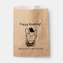 LIne Art Funny Cat i Personligen Bag