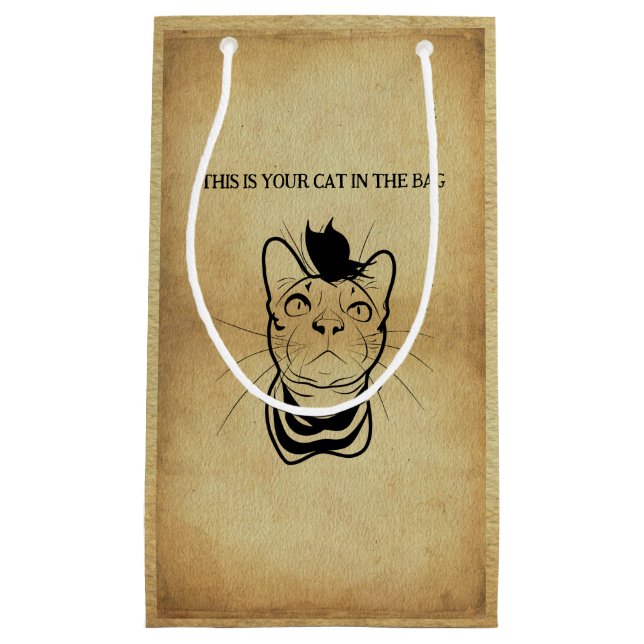 LIne Art Funny Cat i Personligen Bag (Framsidan)