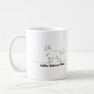 Line Art Golden Retriever Hund Mamma Gift Mugg