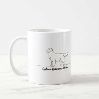 Line Art Golden Retriever Hund Mamma Gift Mugg